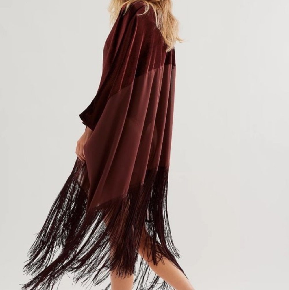 Free People Velvet Dreams Fringe Kimono - Picture 2 of 7